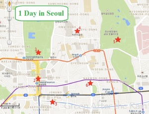 1.Gyeongbokgung Palace 2. Gwanghwamun Square 3. Cheonggyecheon Stream 4. Bukchon Hanok Village 5. Changdeokgung Palace 6. Insadong